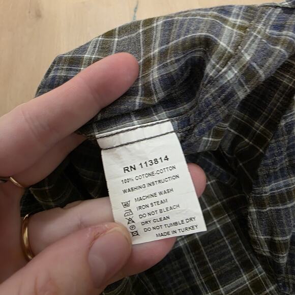 Billy Reid Blue Gray White Long Sleeve Standard Fit Button Up Shirt Size XL - Picture 6 of 7